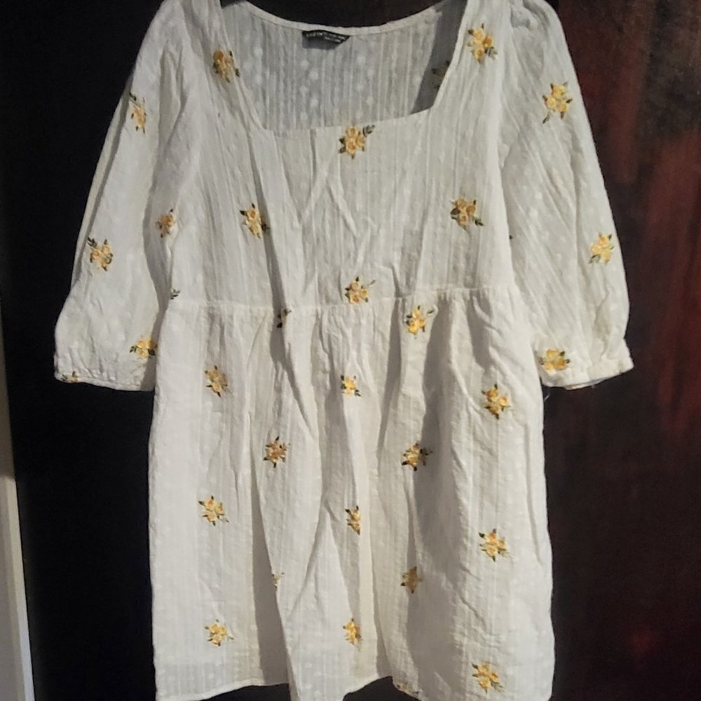 ❤️3 For 20.Bundle&save❤SHEIN size L floral print mini dress oversized shirt NWOT